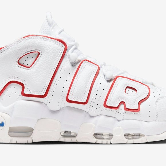 Nike Air More Uptempo '96 White/University Red/Sail DX2662-100 Men's Sizes - Picture 4 of 6